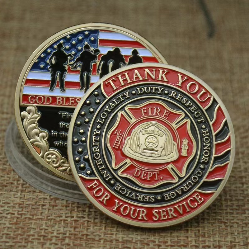 Us Flag Coin St. Florian Fireman Temu