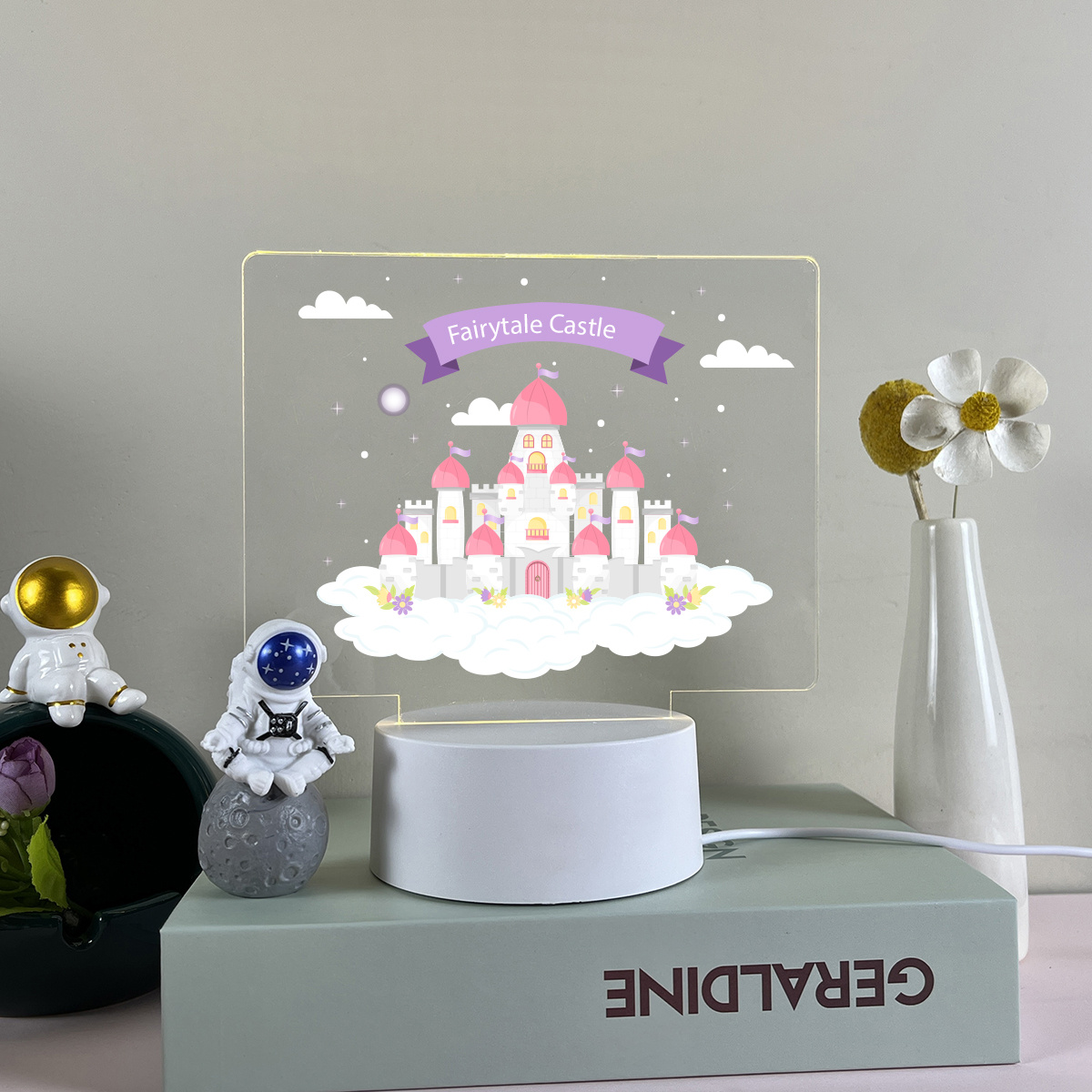 Lampe de chevet, Veilleuse Tactile Pleine Lune Lampe 3D LED illusion, Idée  cadeau Noël anniversaire garçon et fille Lampe de nuit chambre d'enfant ou