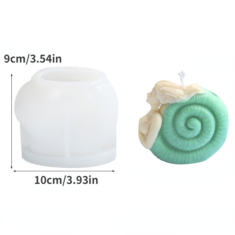 Moule Bougie D'aromathérapie En Silicone Conque Fille - Temu France