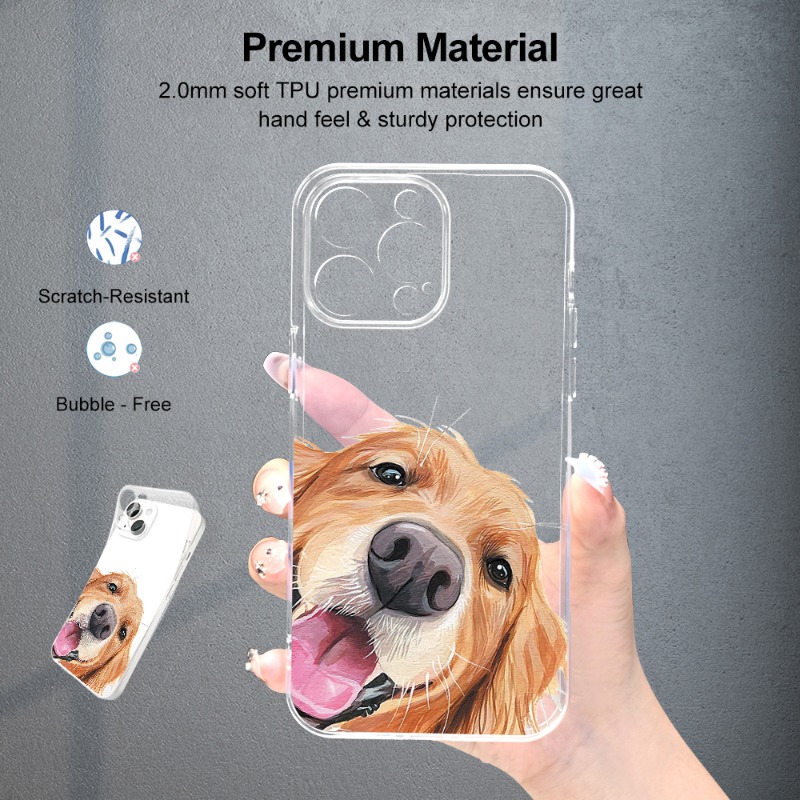 Clear Phone Case Puppy Dog Uv Printing Phone Case 360 Degree Temu