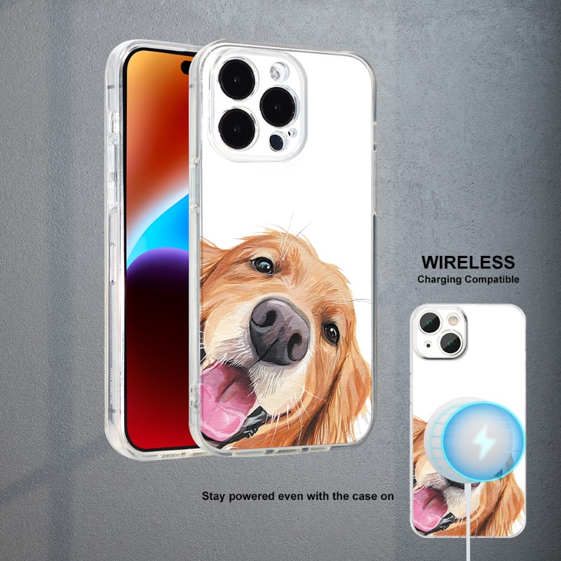 

2.0mm Clear Phone Case With Puppy Dog Uv Printing Phone Case 360 Degree Full Protection Phone Cover For Iphone 11 12 13 14 Pro Max 15 Ultra Xr X/xs 7 8 Plus Se Mini
