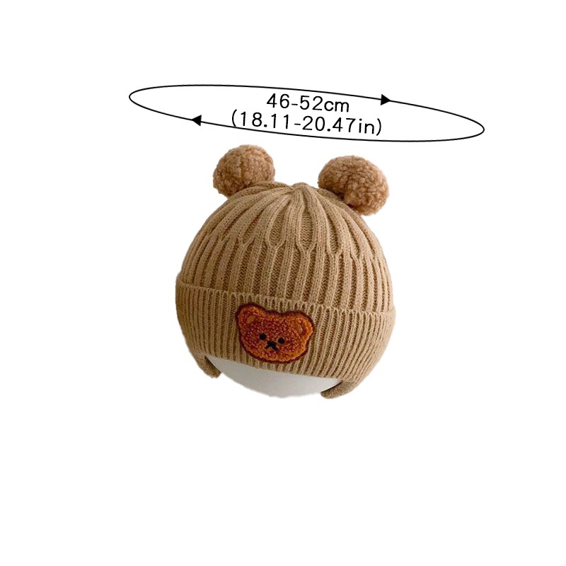 Winter Baby Beanie Cartoon Bear Ear Protection Knitted Hat