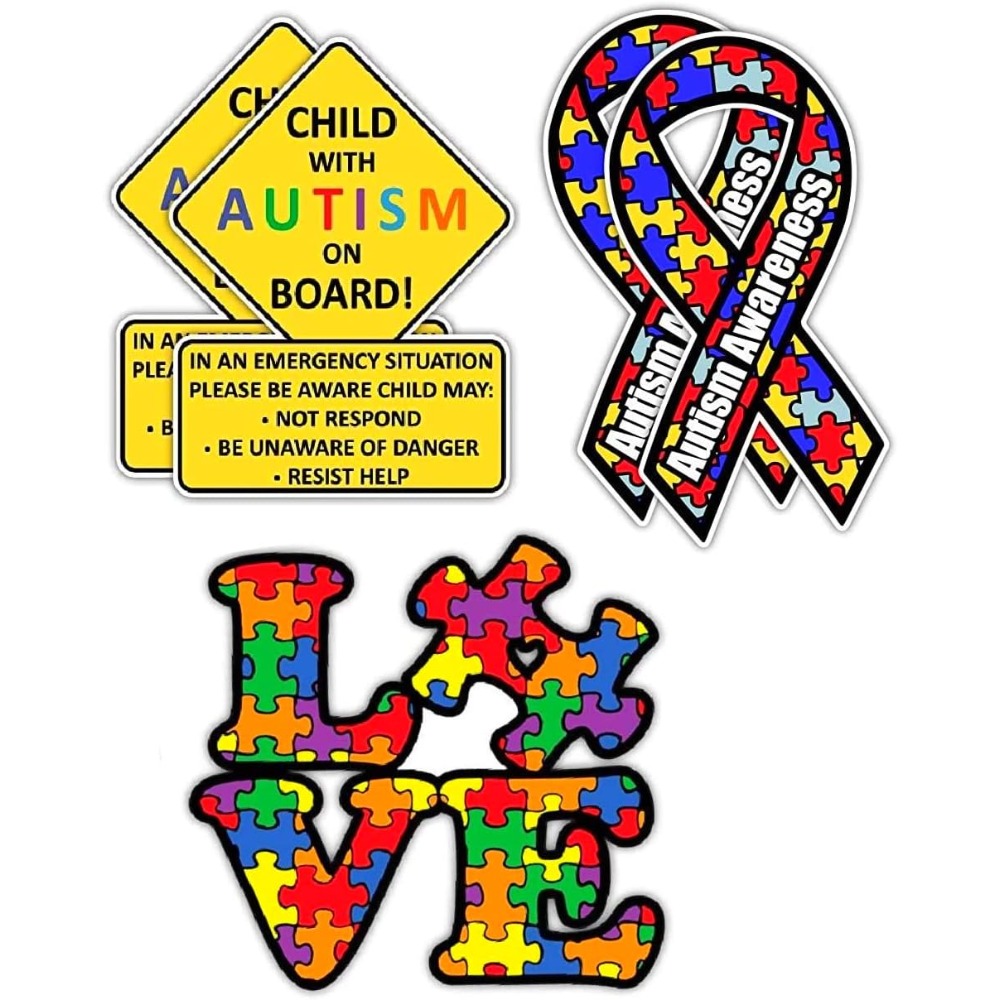 Autism Awareness Month Kids Backpack 3pcs/Set School Bag Colorful