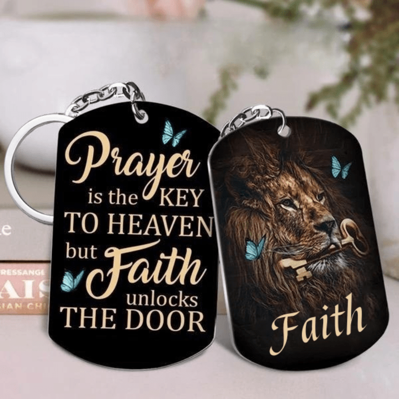 

1pc Acrylic Faith Lion Accessories Keychain, Boutique Birthday Gifts For Relatives