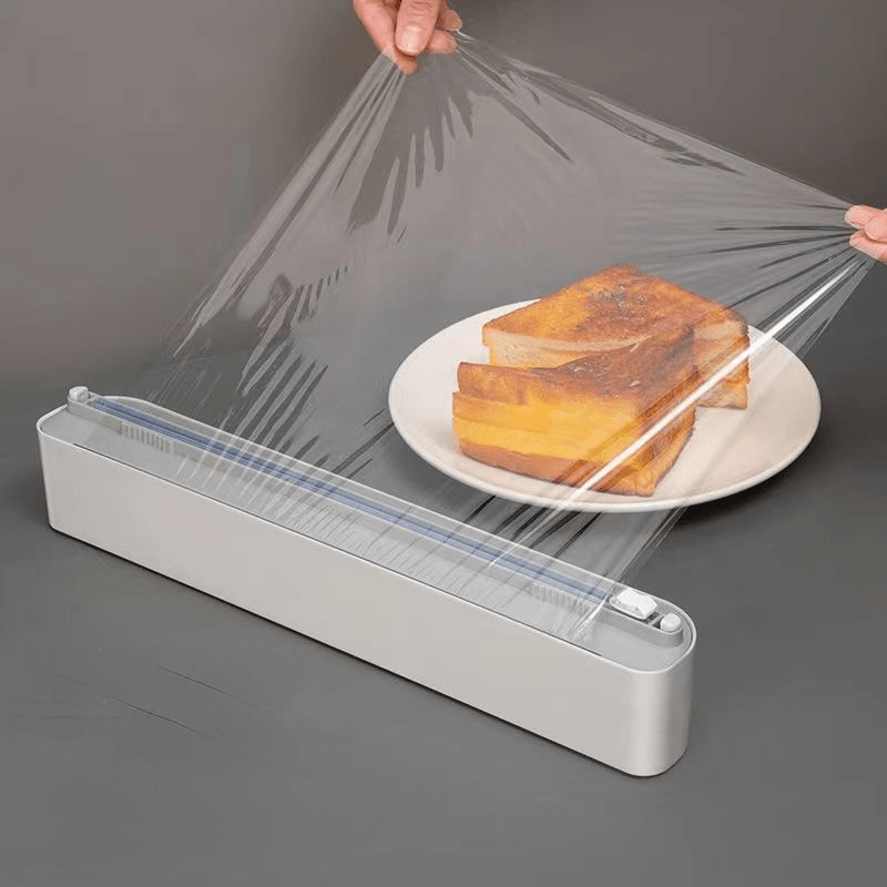 Practical Slide Cutter Plastic Food Wrap Dispenser Adjustable Cling Film  Cutter Preservation Foil Storage Box Home