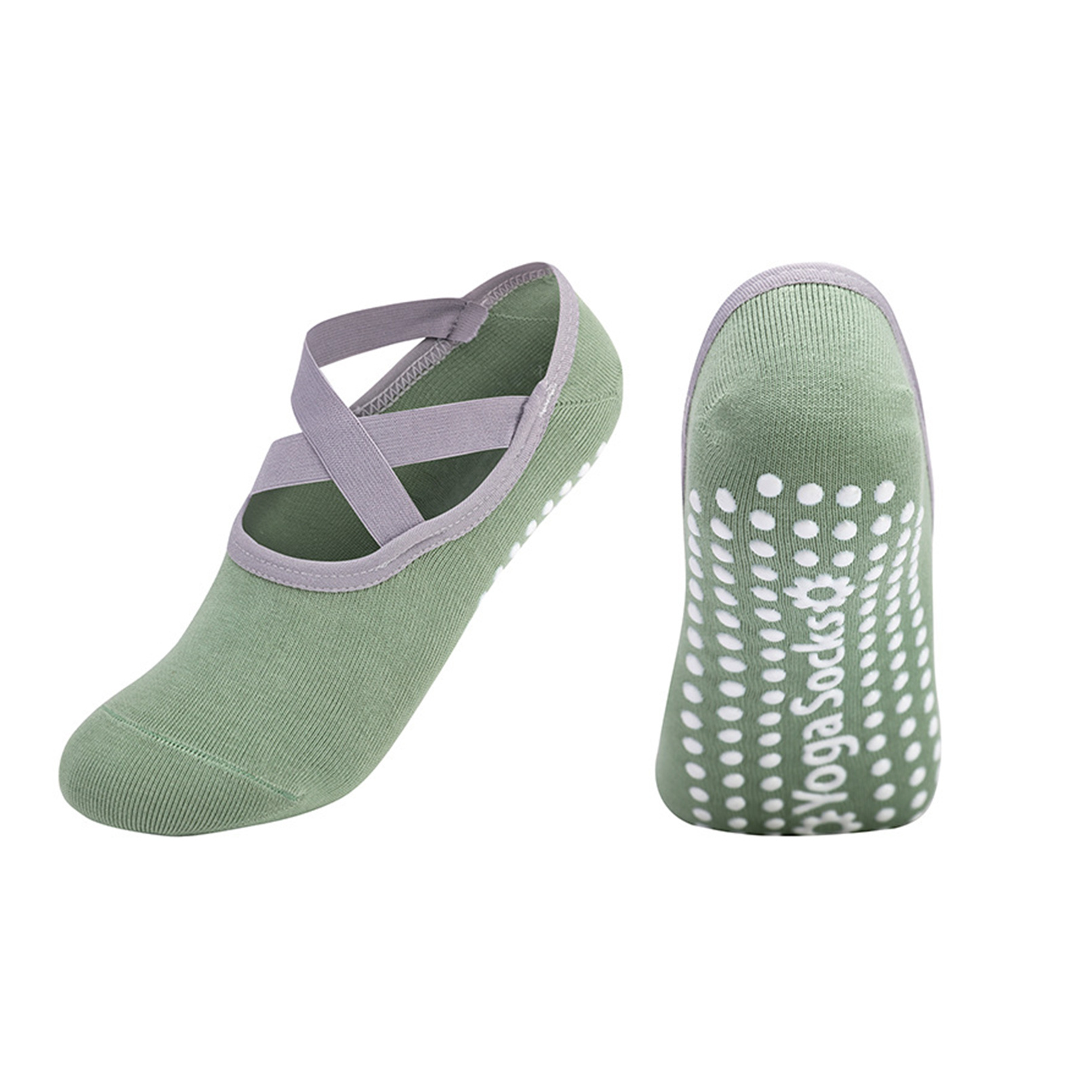 Women's Non Slip Yoga Socks with Cross Straps