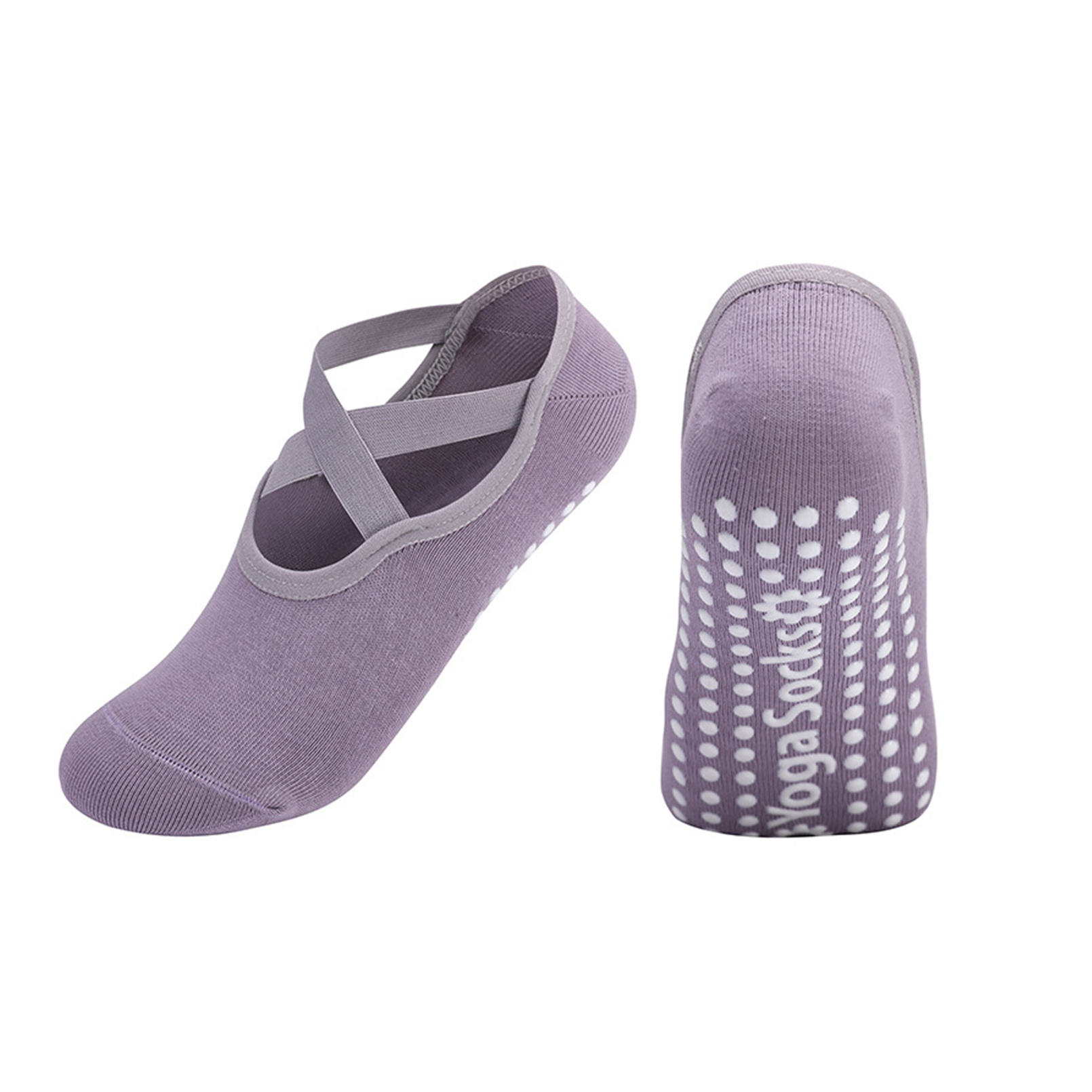 Women's Non Slip Yoga Socks with Cross Straps