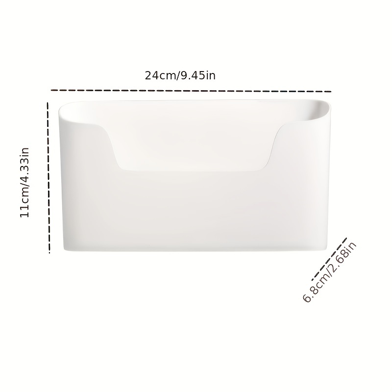 1pc Simple White Storage Holder, Plastic White Punch Free Storage