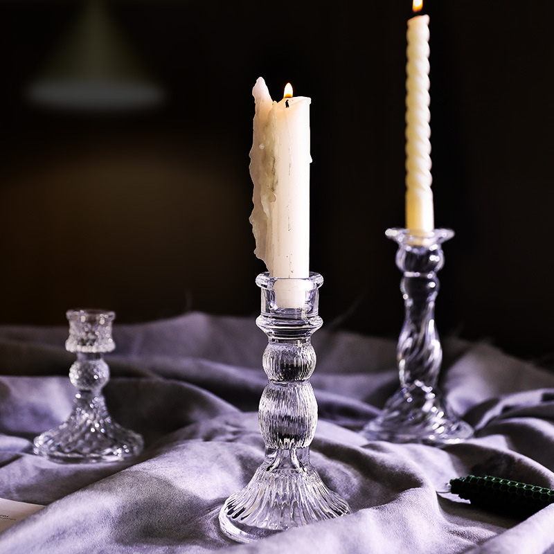 Transparent Glass Candle Cover Romantic Candlelight Dinner Style Decor  Holder