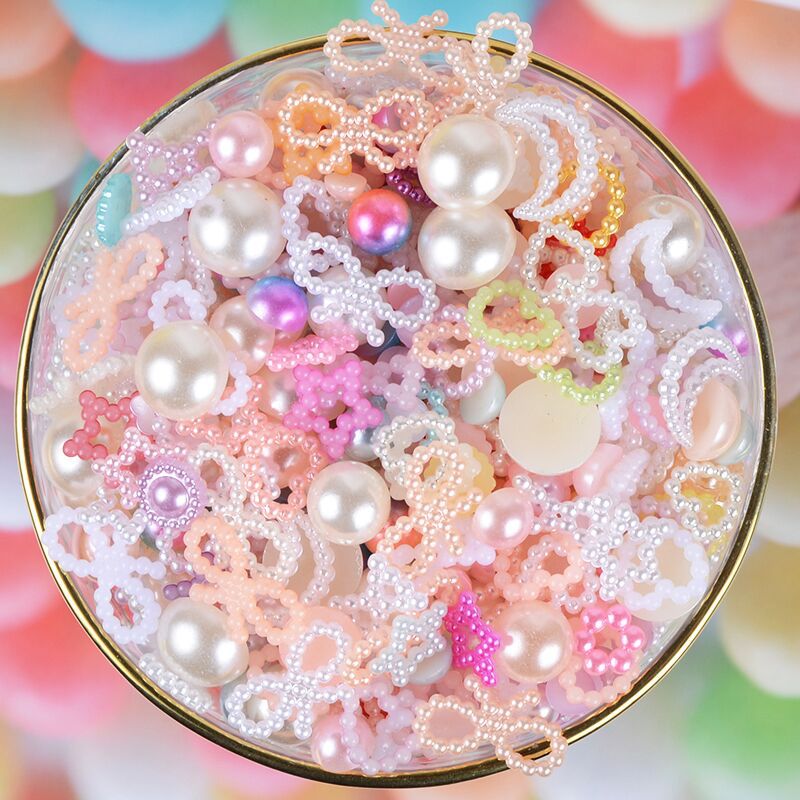 Resin Accessories Flash Aurora Simulation Three-dimensional Pearl-diy Cream  Glue Mobile Phone Shell Decorative Accessories Hair Decoration Materials