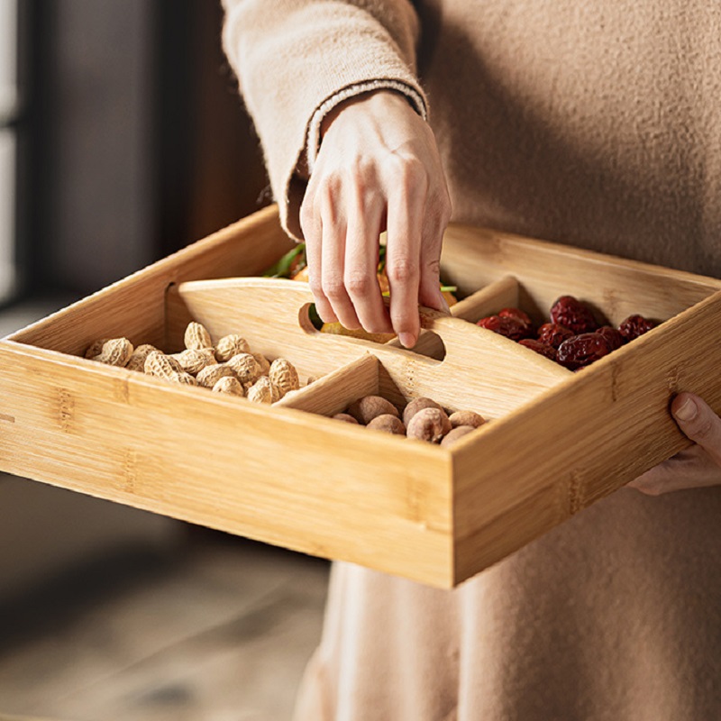 Multi Grid Ceramic Box Bamboo Storage Trays Home Kitchen Food Dessert Tea  Dish Nut Snack Candy Organizer Decoration Serving Tray - Price history &  Review, AliExpress Seller - Interesting life Store