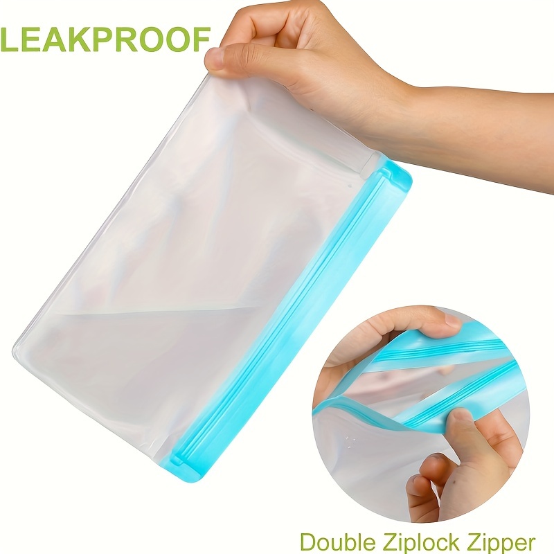 Reusable Food Storage Bags Silicone, Leakproof Reusable Freezer Bags,  Reusable Snack Bags for Kids Travel/Home Storagation-2 Gallon Bags/ 2  Sandwich