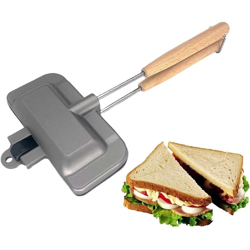 Sandwich Maker,, Hot Dog Toaster With Detachable Handles Campfire Cooking  Equipment Pie Irons For Camping Cast Iron Mountain Pie Maker, Hot Dog  Toaster, Double-sided Sandwich Baking Pan, Sandwich Flip Pan, Kitchen Baking