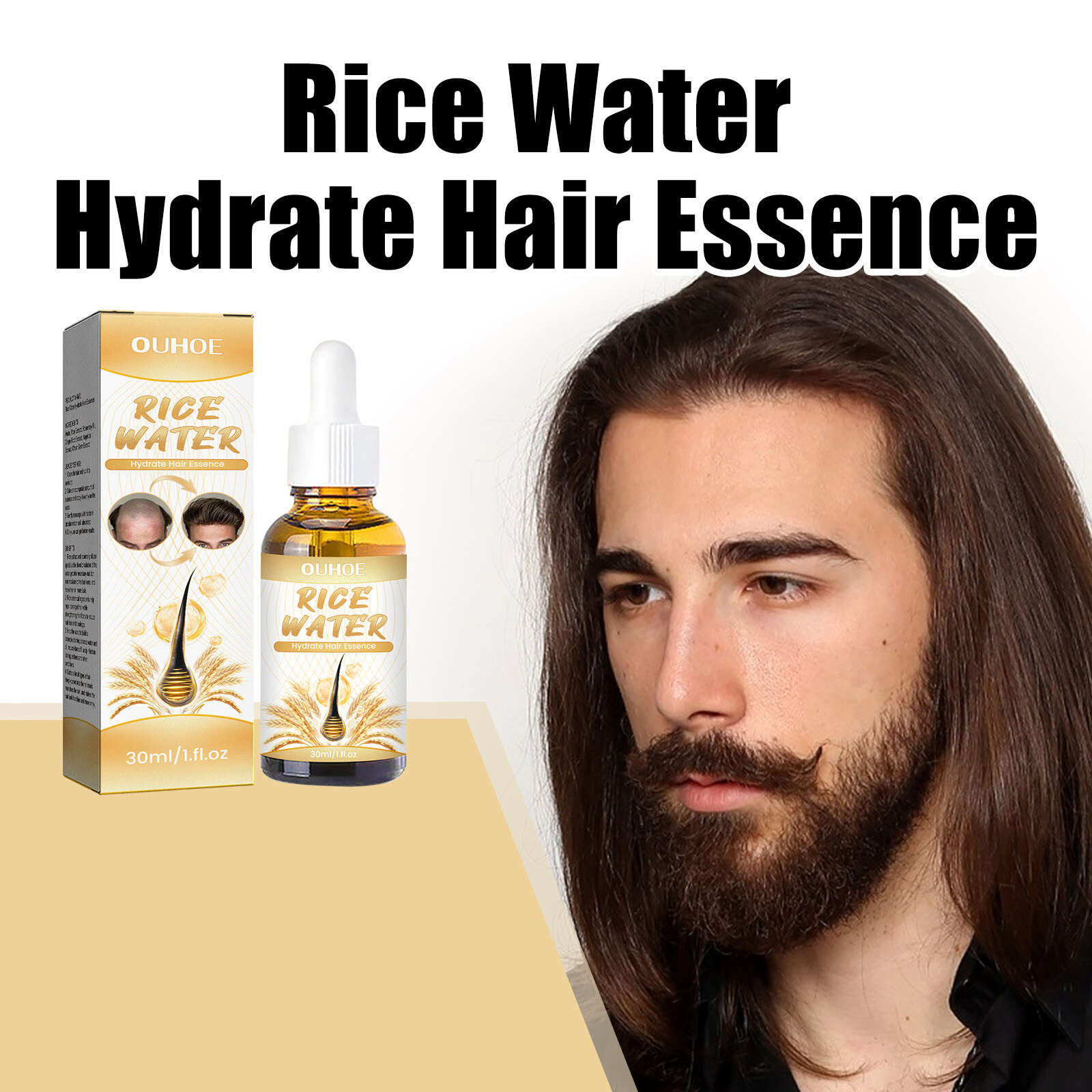 Rice Water Hair Essential Serum Smooth & Lustrous Hair Scalp Massage