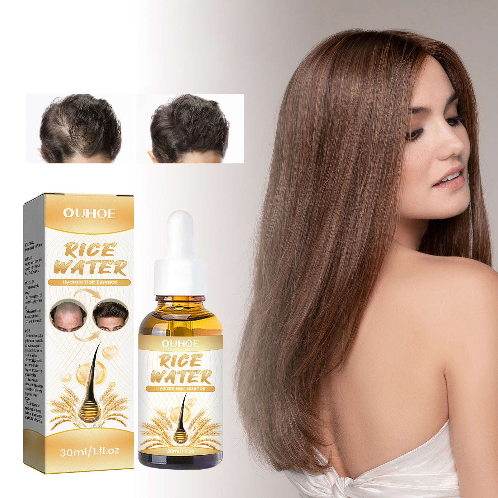 Rice Water Hair Essential Serum Smooth & Lustrous Hair Scalp Massage