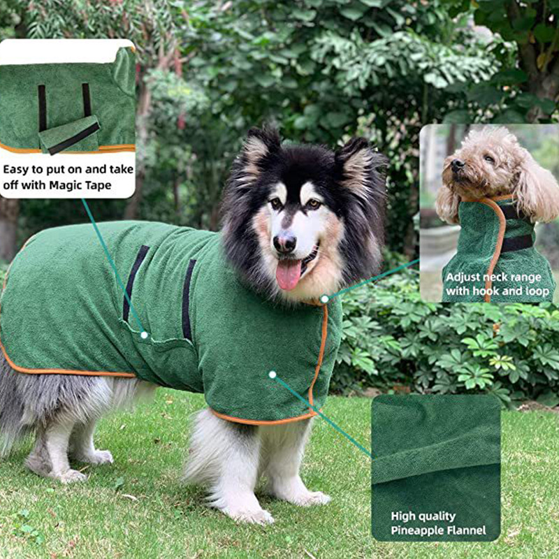 Absorbent Dog Bathrobe for Winter Warmth and Quick Drying