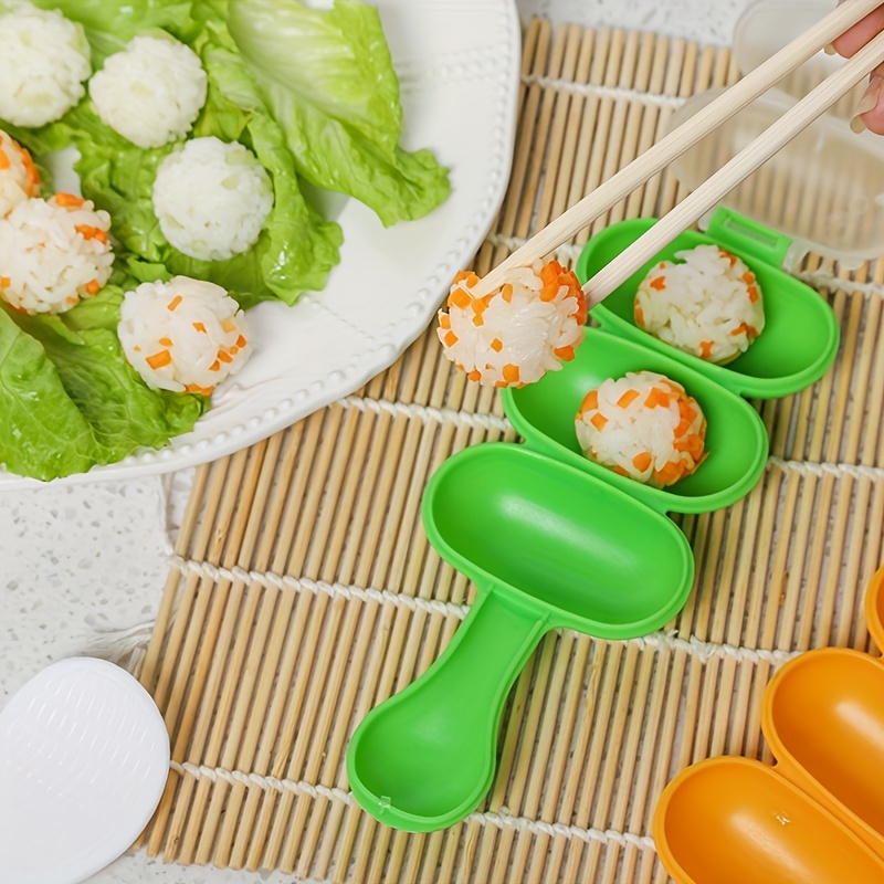 Portable Rice Ball Mold Rice Spoon Solid Green Plastic Sushi - Temu