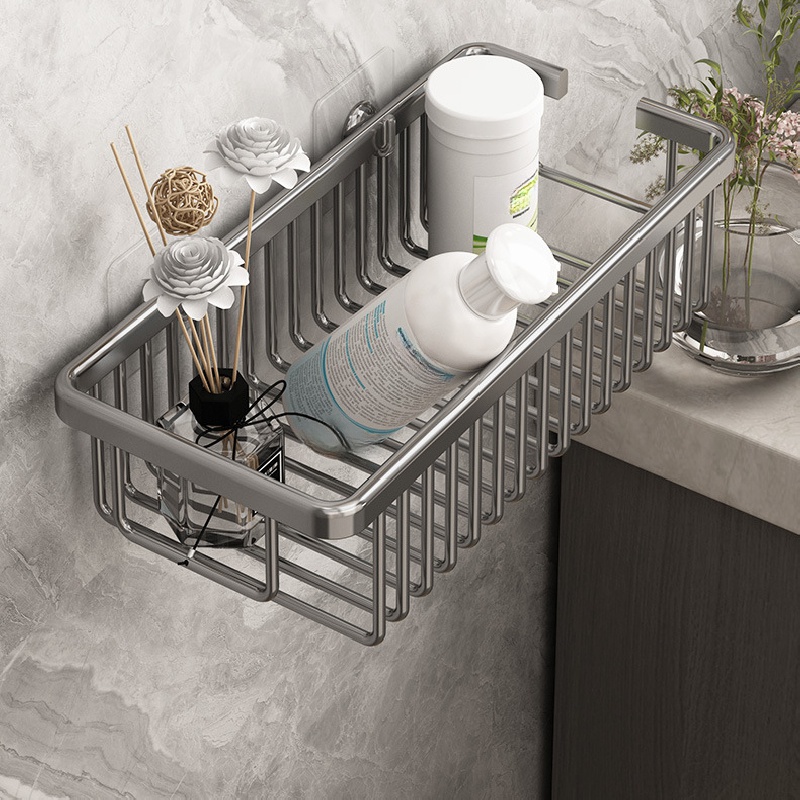 1pc Bathroom Storage Cabinet Shelf Suction Cup Wall-mounted Organizer For  Toiletries, Cosmetics Etc.