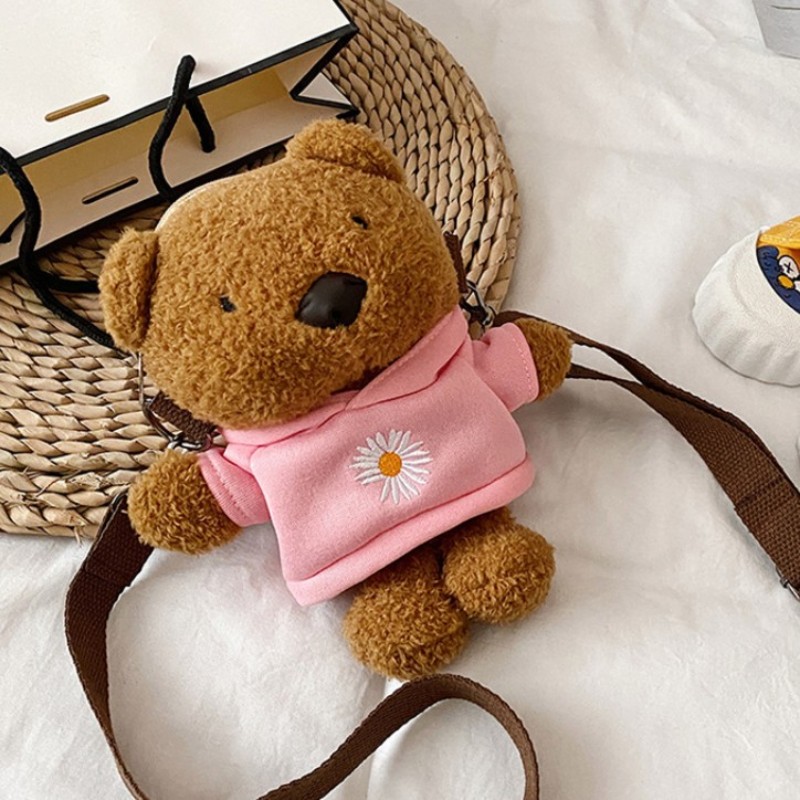  Znidweer Girl Teddy Bear Bag Cute Plush Teddy Bear Crossbody Bag  Wallet Coin Purse Shoulder Bag for Girl Kid Women (Brown, 30cm) : Clothing,  Shoes & Jewelry