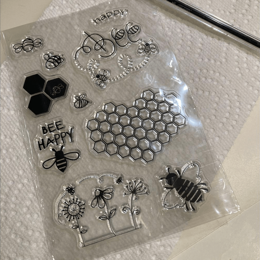 

1pc Bee Transparent Clear Silicone Stamp Seal Transparent Rubber Seal Stamps For Cards Making Diy Scrapbooking Photo Journal Album Decoration