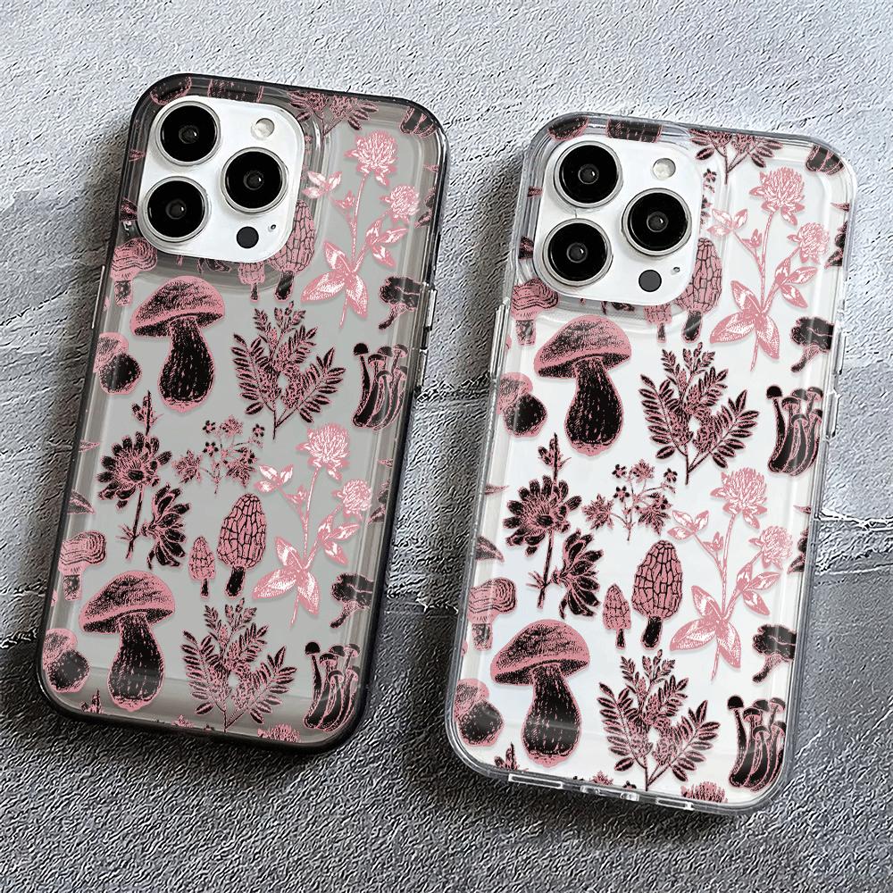 

New Mashroom Graphic Phone Case For Iphone 11/14/13/12 Pro Max/14 Pro/13 Pro, Luxury Anti-slip Anti-fingerprint Shockproof Protective Phone Case