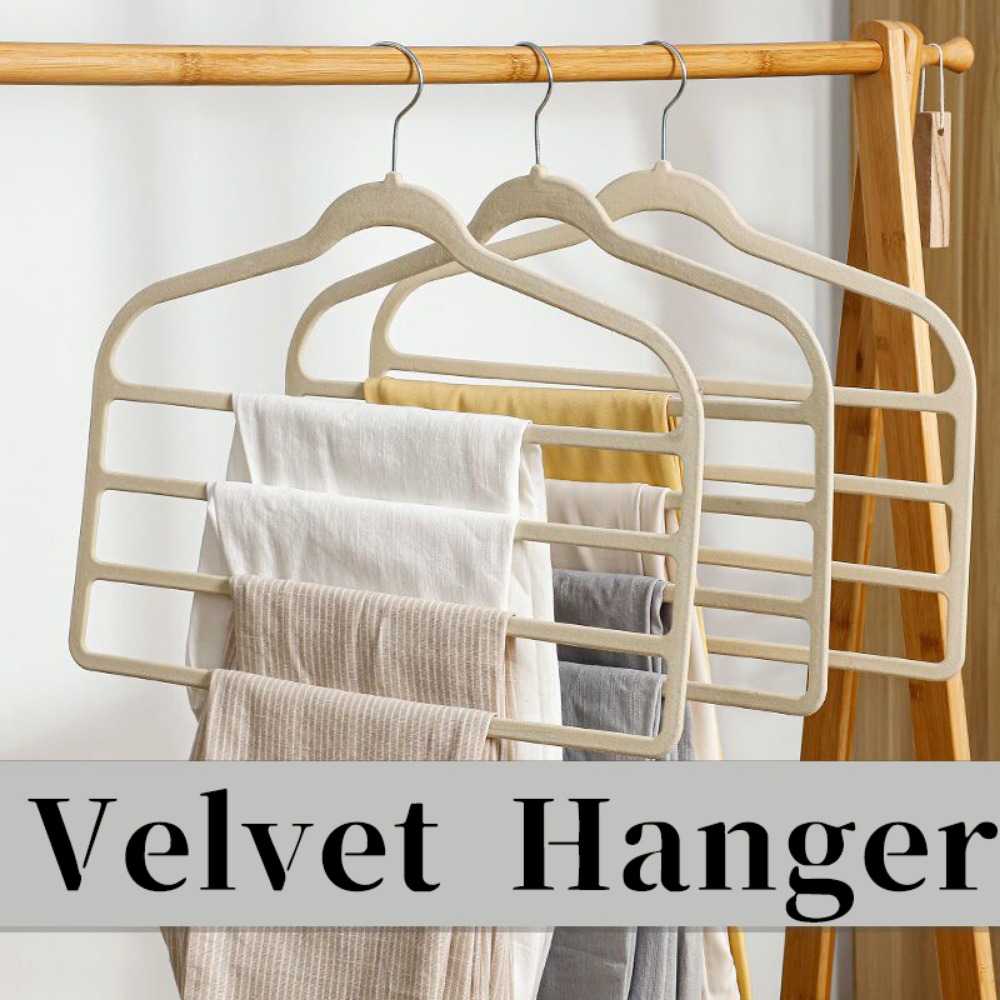 Velvet Pant Clothes Hanger Space Saving Non-slip Shorts Hanger, Jeans Slack Trousers  Hangers Multiple Velvet Hanger Closet Organizer Storage - Temu