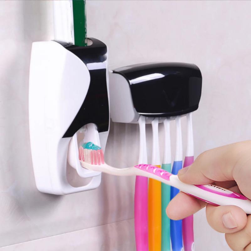  iHave - Portacepillos de dientes de pared para baños con 2  vasos, dispensador de pasta de dientes y cajón para cosméticos, bandeja de  gran capacidad, decoración y accesorios de baño 