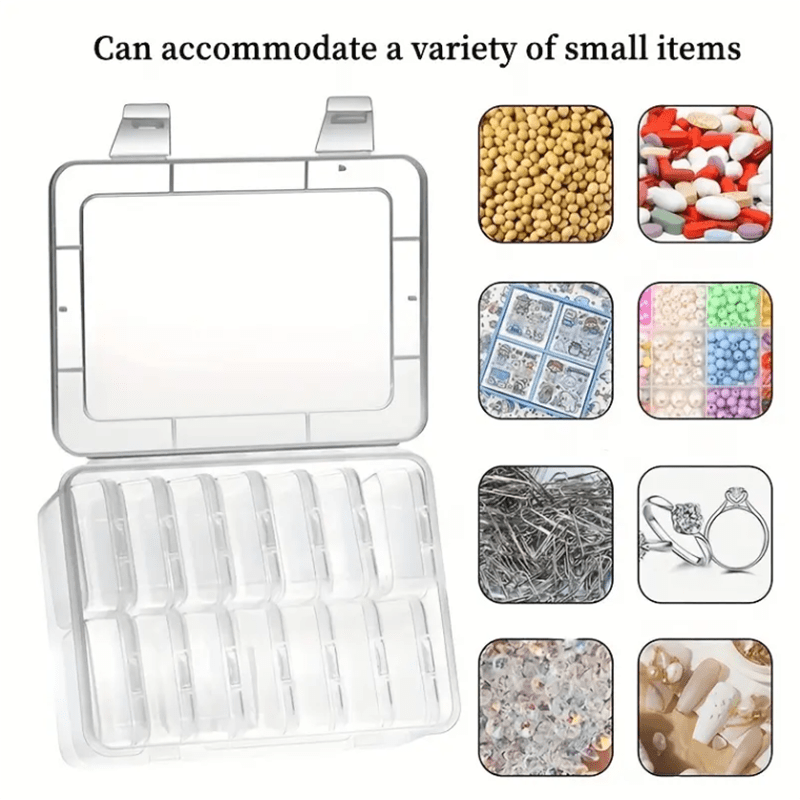 Transparent Plastic Square Box,, Clear Storage Case With Hinged Cover,  Small Beads Storage Container, Mini Storage Organizer For Diy Crafts  Jewelry Small Items - Temu