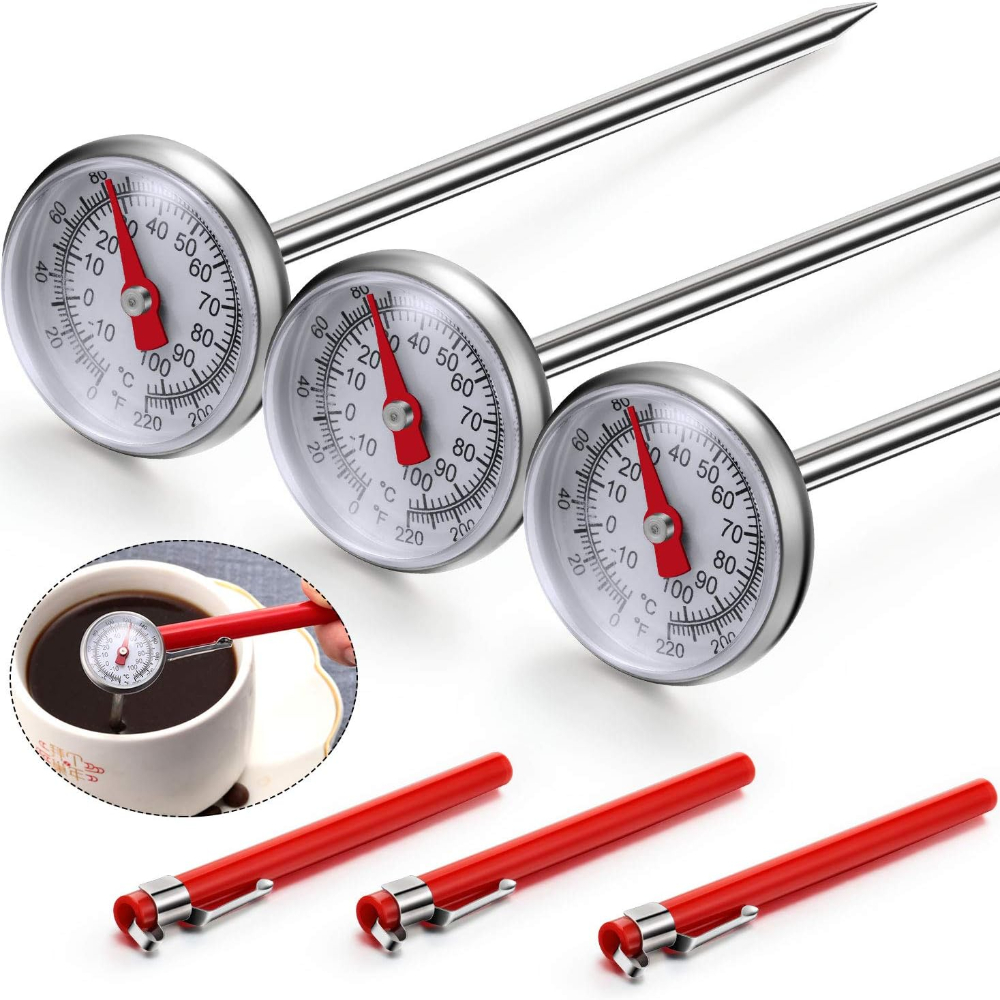 Precise Stainless Steel Coffee Thermometer With Clipable Pointer