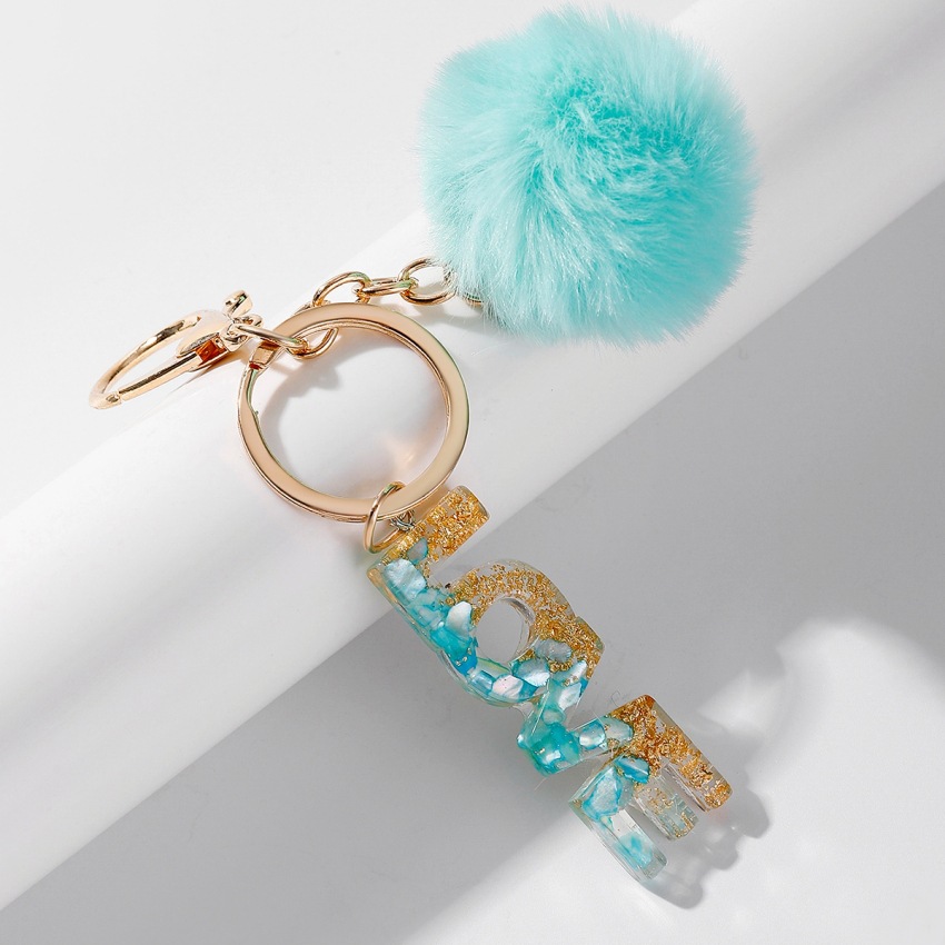 Accessories, Pom Pom Keychain With Letter A