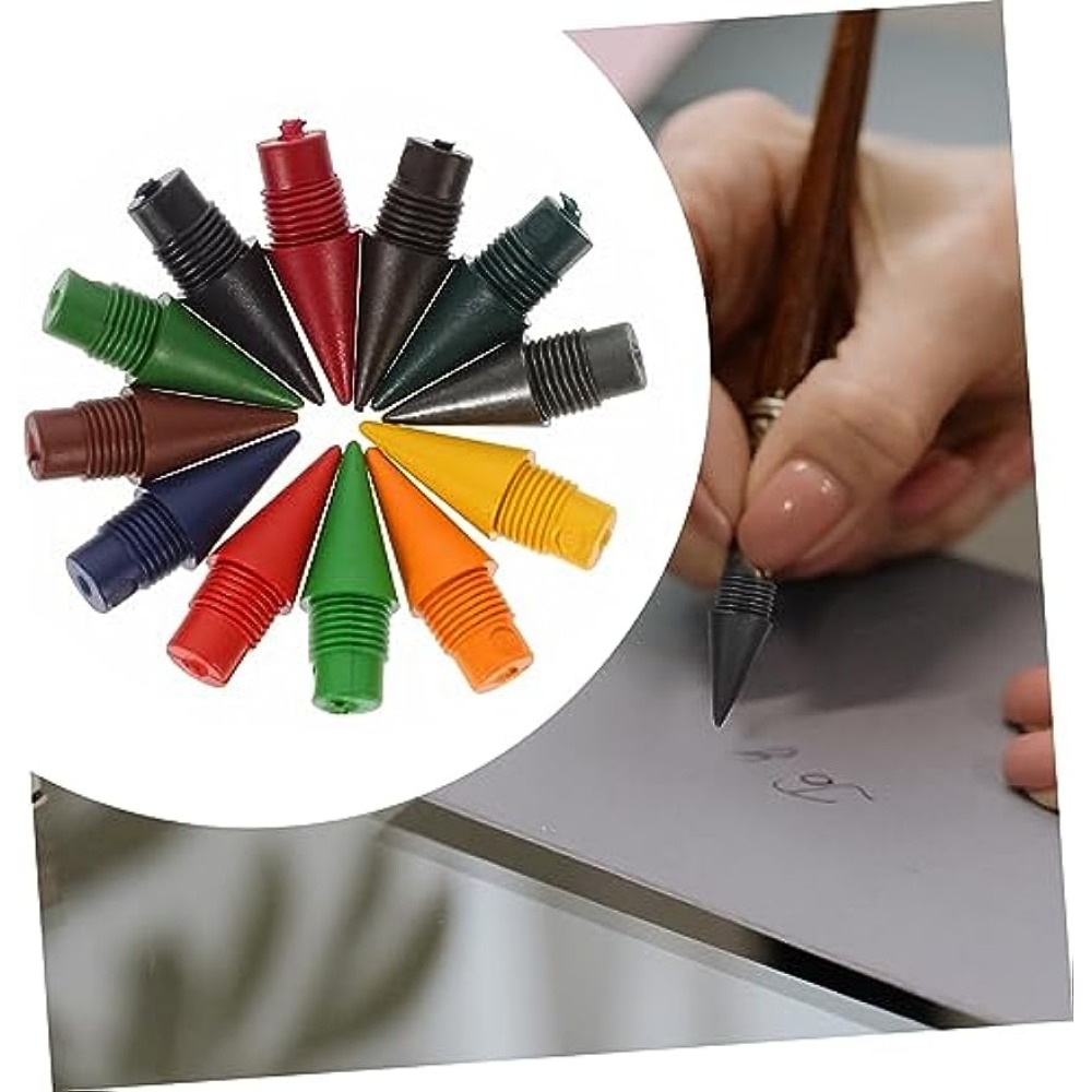 12 Colors Inkless Pencil Nibs Colored Eternal Pencil Refills - Temu