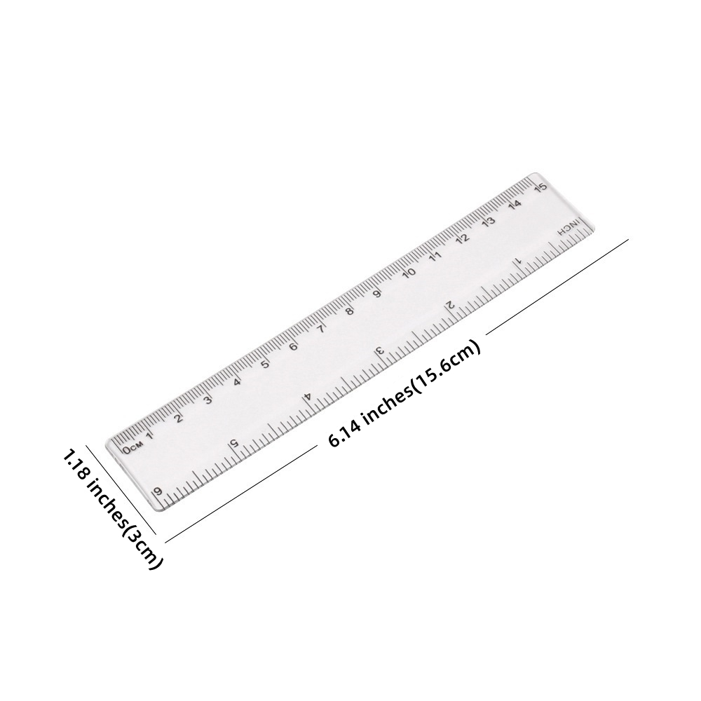 30 Packs Clear Plastic Ruler 12 Inch Straight Ruler with