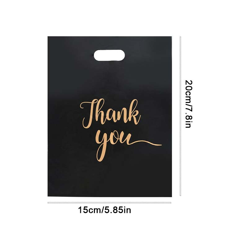 Black Thank You Flat Mouth Kraft Paper Bags Gift Bags Gift - Temu