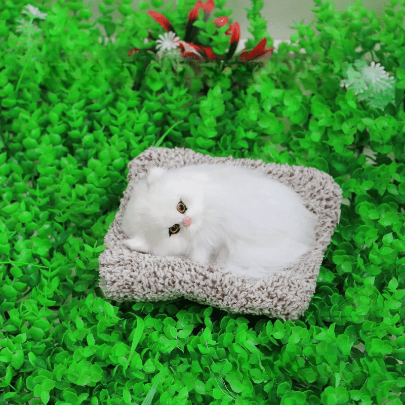 Simulation Cat Hanging Basket Plush Toy Kitten Doll Model Home Decoration  Realistic Stuffed Cat Soft Baby Gift Children Toys