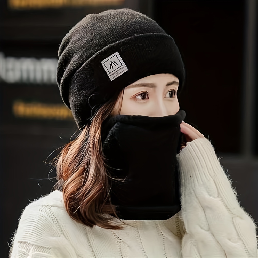 Bonnet d’hiver en tricot avec logo Snowfeet | Bonnet Noir