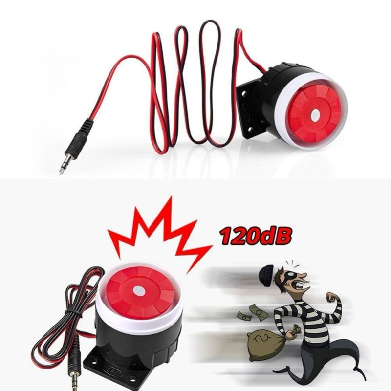 Loud Indoor Siren 120dB Alarm Horn Wired Durable Alarm For Home Security DC  12V Anti-theft Horn Buzzer High Alarm Vehicle Anti-theft Equipment