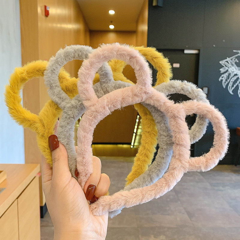 Plush Cat Ears Head Hoop for Makeup and Face Washing