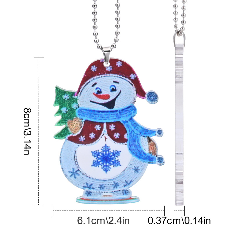 Christmas Snowman Pendant 2d Flat Acrylic Decorative Pendant - Temu