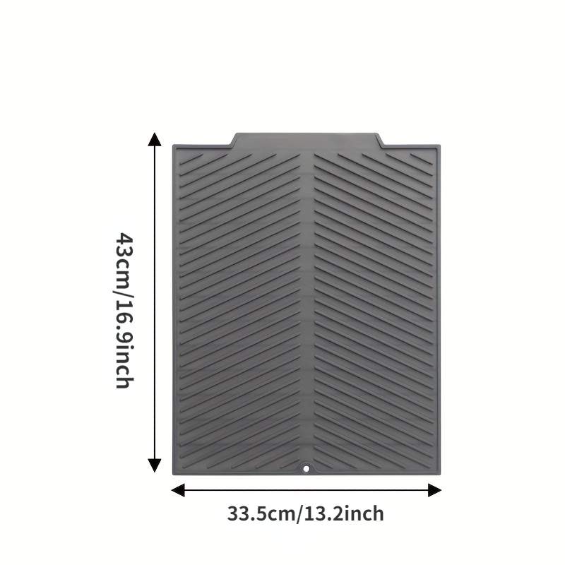 Silicone Draining Board Mat, Folding Draining Mat, 17”x13” Large Drain Pad  Eco-Friendly Drainer Mat Heat Resistant Pot Mat Dishwasher Safe Trivet Mat