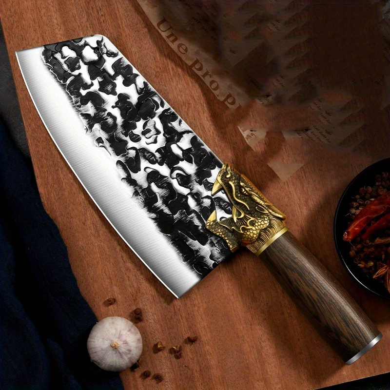 Cleaver Knife Stainless Steel Wood Handle Chef Butcher Slicing Cut Bone  Chopper