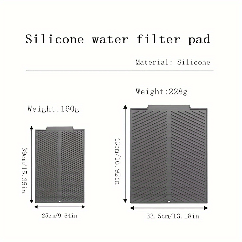 IYYI Silicone Dish Drying Mat Large Draining Mat Foldable Drainer Mat Heat  Resistant Dryer Mat Dishwasher Safe Drainboard (L+Black)