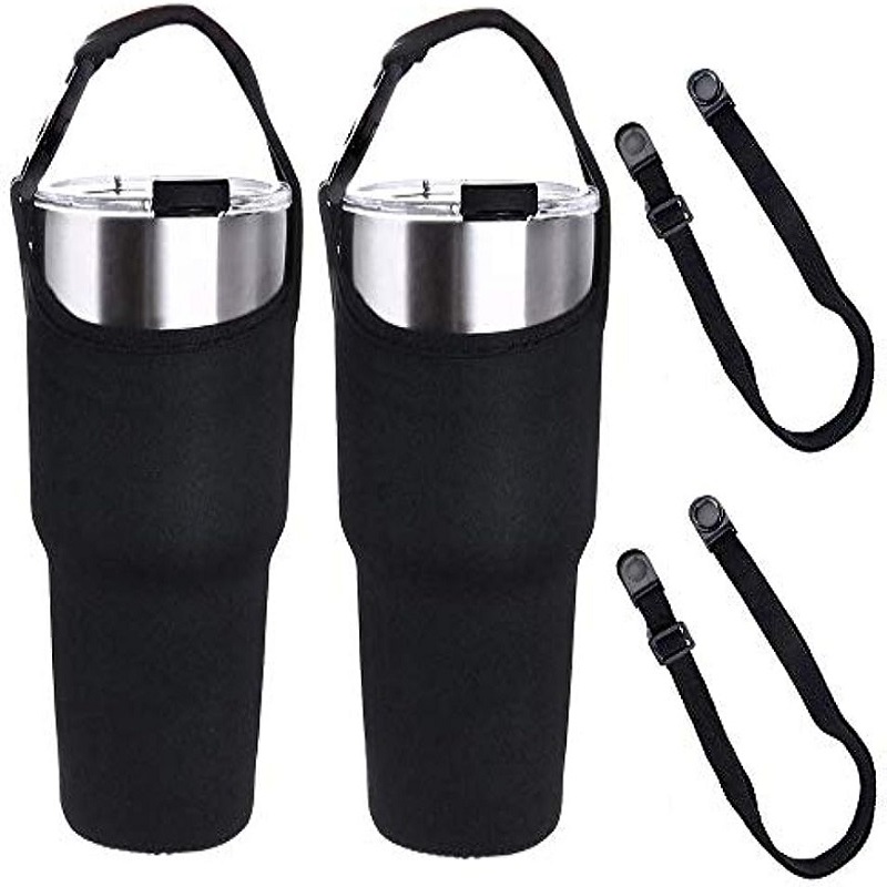 Handle for Tumblers 30oz, for Stainless Steel Insulated Coffee Travel Mug, Non-Slip Handle Travel Cup Holder for Use with Yeti, Ozark Trail etc(Black)