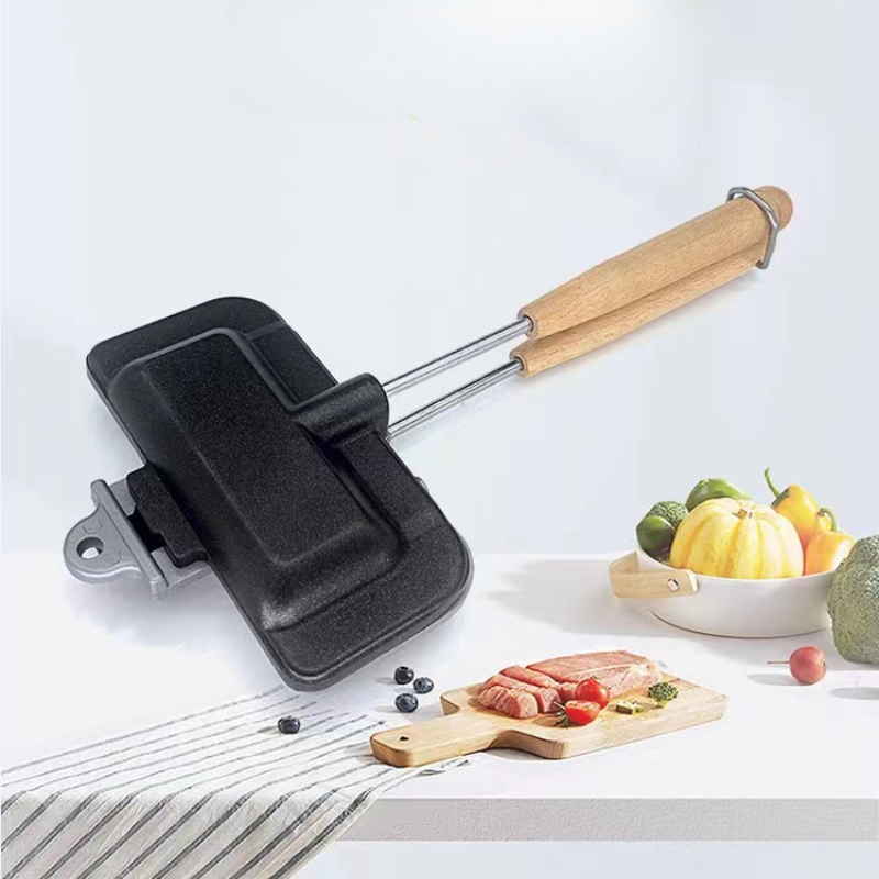 1pc Sandwich Maker, Metal Double-sided Sandwich Pan,Small Frying Pan,  Baking Tools, Kitchen Gadgets, Kitchen Accessories