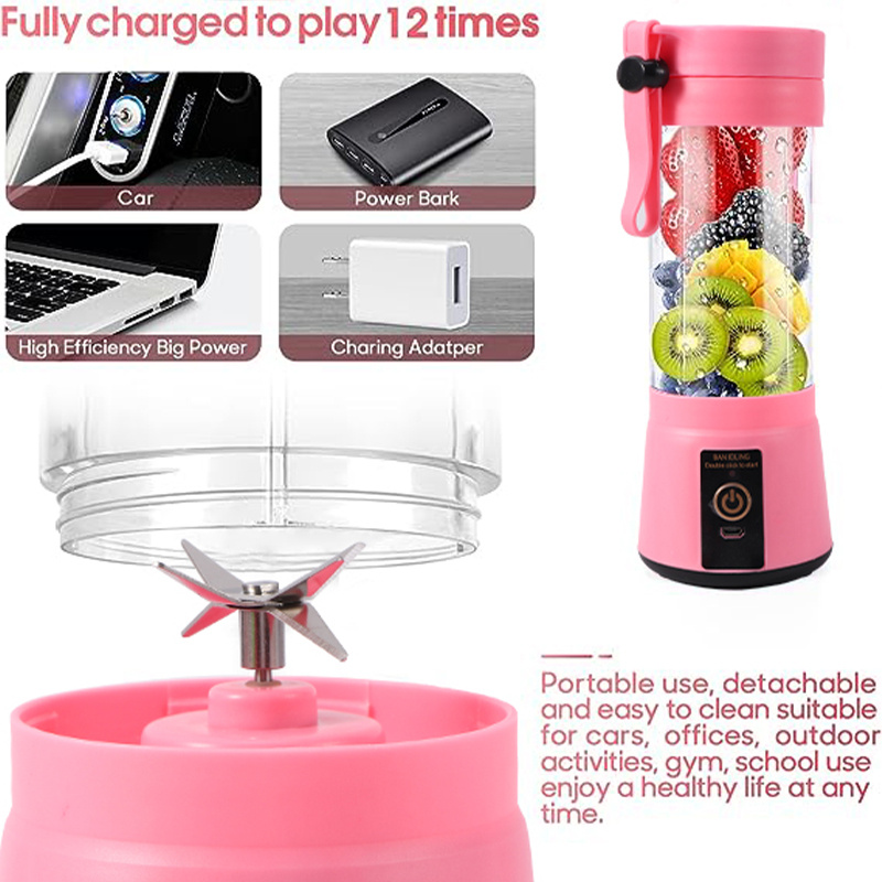 Portable Blender With Cleaning Brush, Personal Electric Juicer Cup