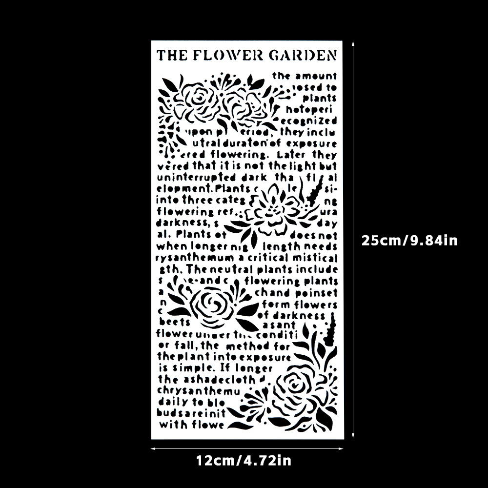 Retro Flower Garden Words Reusable Plastic Template Decor - Temu