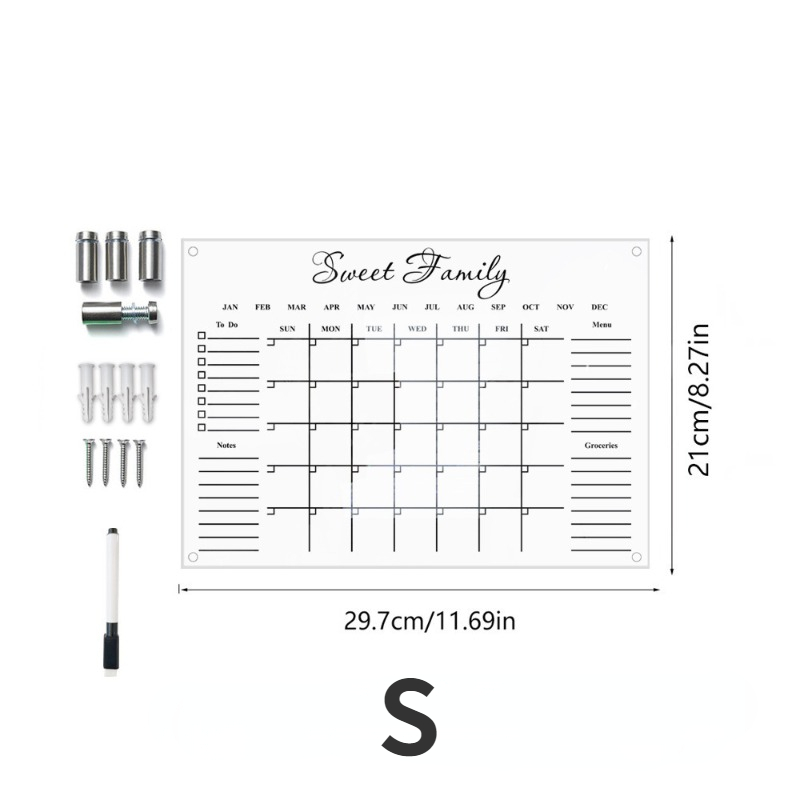 3D Weekly Plan Notepad With 1 Pen Acrylic Message Board