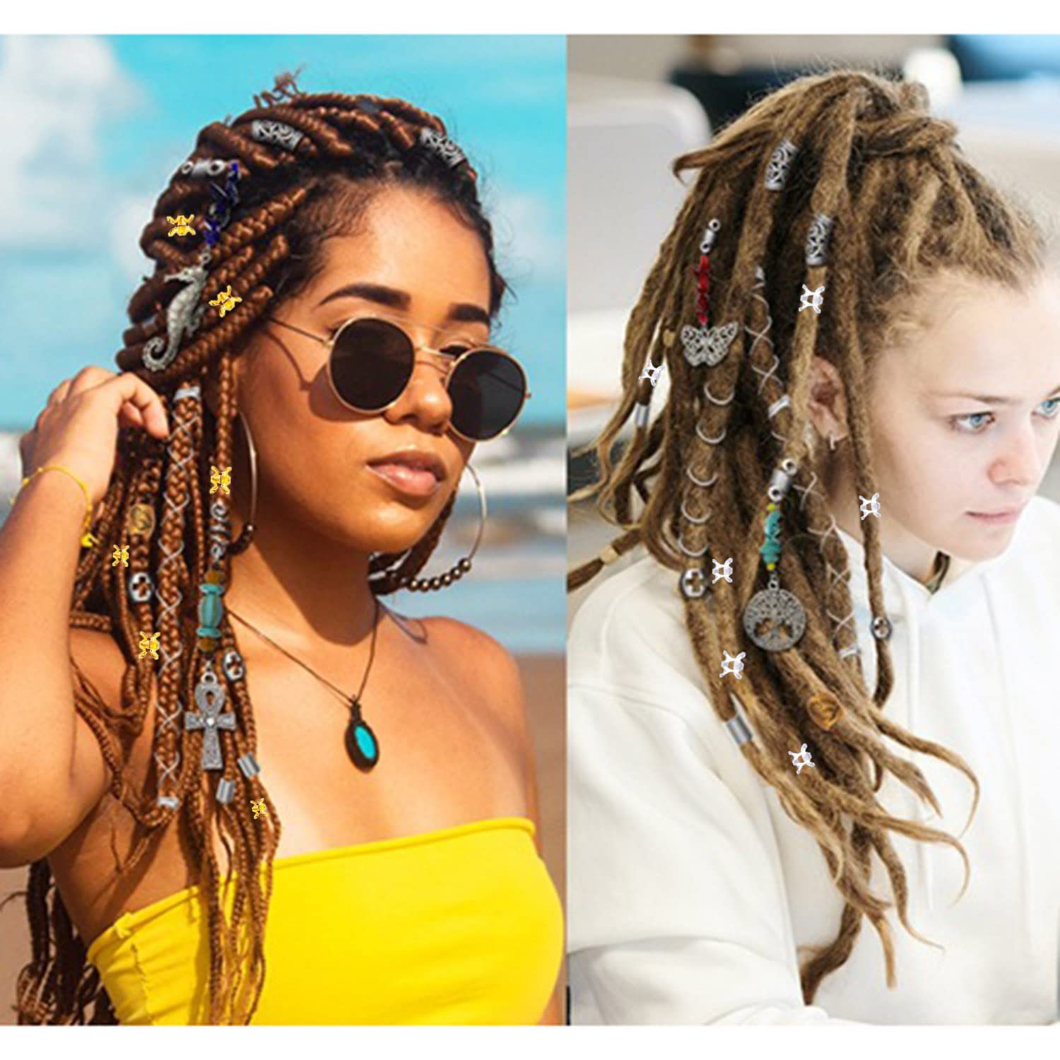 80 Pezzi Di Perline Per Dreadlocks, Anelli Per Intrecciare I Capelli, Clip Per  Capelli A Treccia, Cinturini In Metallo Per Capelli Dread Locks, Accessori  Per La Decorazione Dei Loc In Più Colori