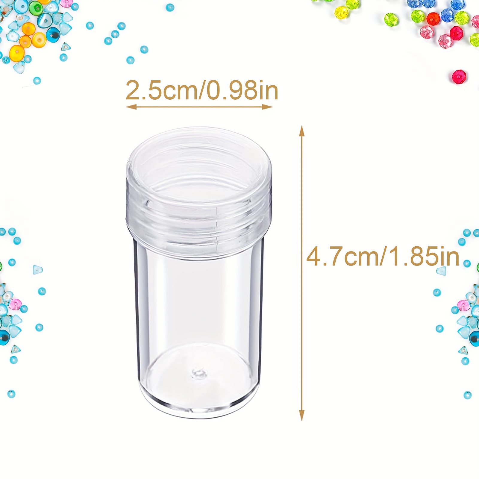 Clear Small Round Bottle Bead Storage Bottle Accessories - Temu
