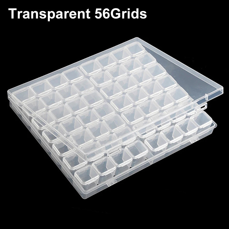 4 Pack 30 Grids Diamond Painting Storage Box with Lids, Clear Embroidery  Diamond