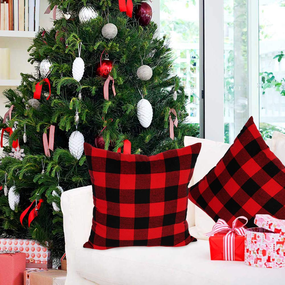 Red Christmas Pillow Pillowcase Home Office Sofa Cushions Square Decor Pillows  Cushion Covers Festival Decoration Seat